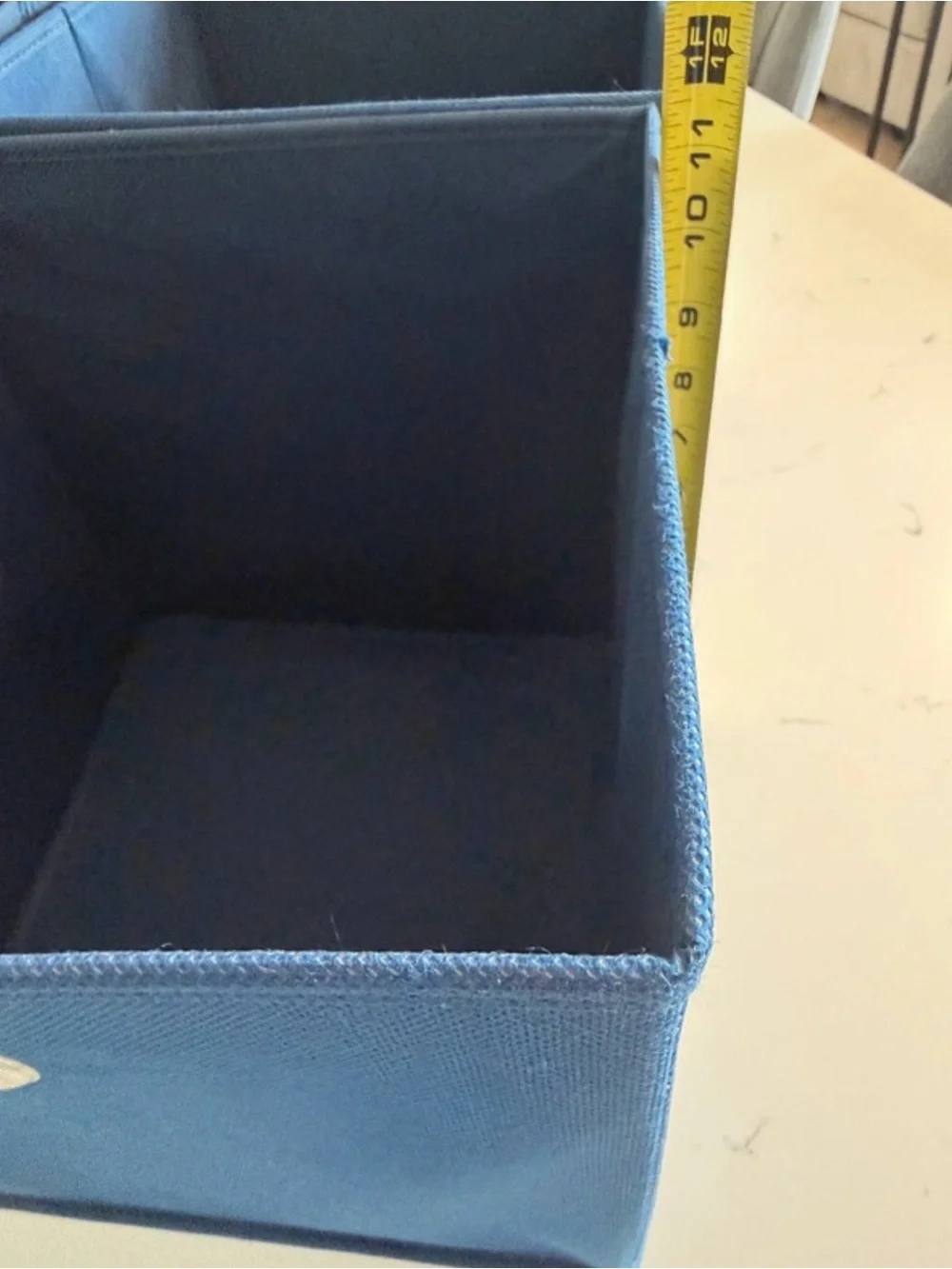 (4) Navy Fabric Storage Bin with Metal Grommet - Home Accents. 11” x 11”
